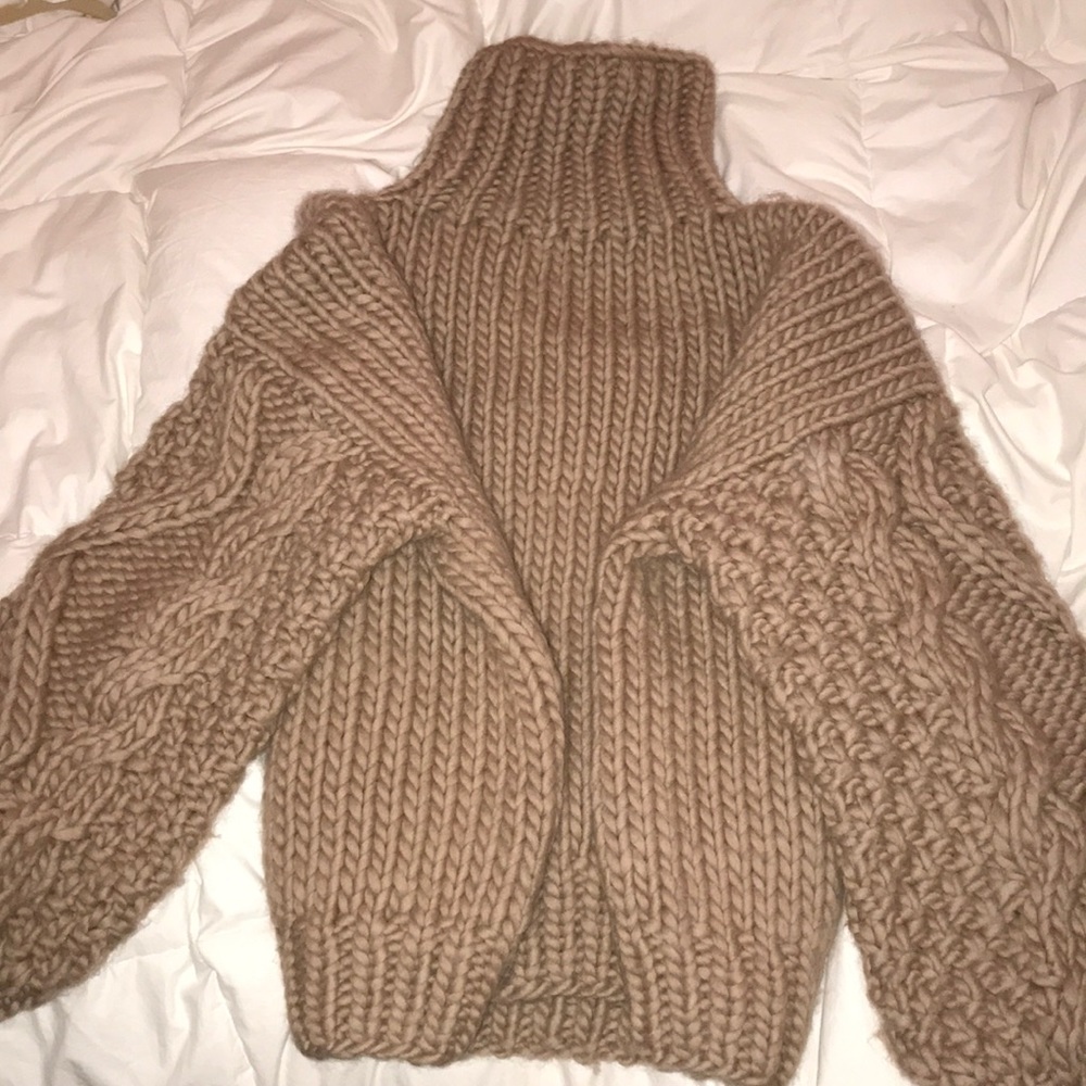 I LOVE MR MITTENS high neck diamond sleeve sweater